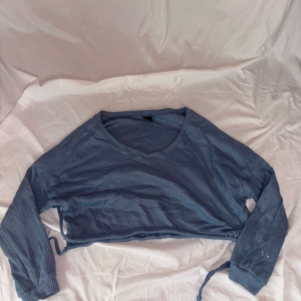 Sweet Claire Soft Blue Knit Top